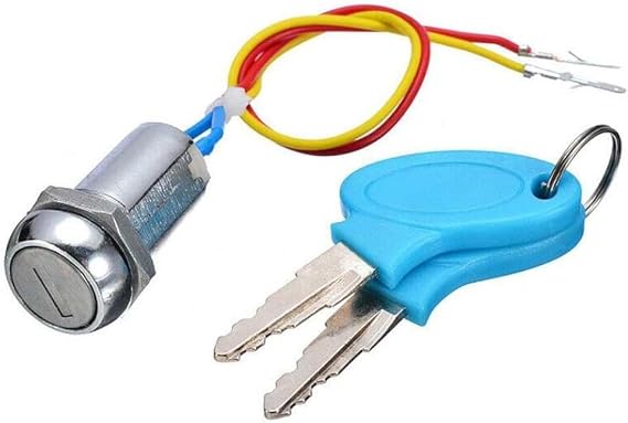 1 Set 2 Wire Key Ignition Lock Motorcycle Vehicle Wire Ignition Lock with 2 Compatible with ATV Go Kart Scooter 8K1927225B