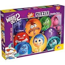 Lisciani Disney Vice-Versa 2 Puzzle 250 Pieces for Children Aged 7 and Above 2 in 1 Maxi Double-Sided Puzzle 50 x 35 cm Back for Colouring Birthday Gift Idea Inside Out 2