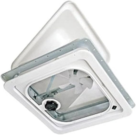 Ventline/Dex Ventline V2094-501-00 Birch White 14" 12V Radius Corner Vent with Pop Up Screen
