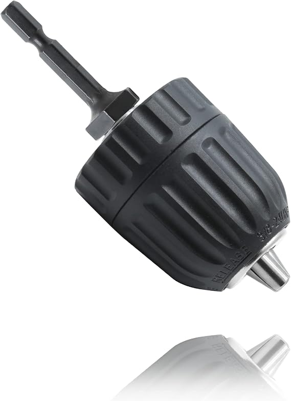 Keyless Drill Chuck, 0.8-10mm Capacity, 1/4" Hex Shank