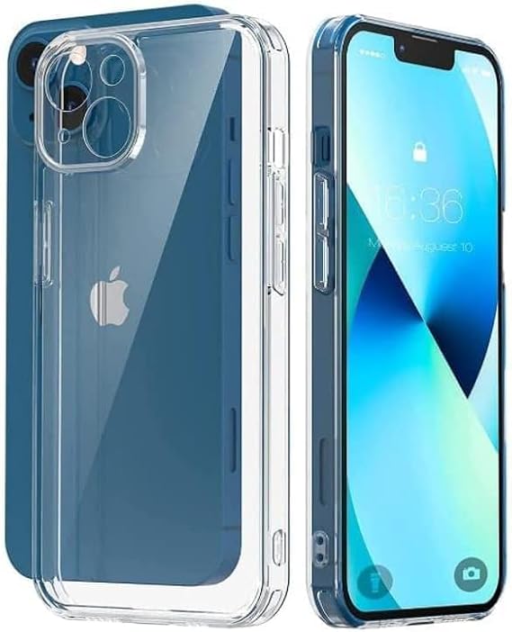 GGM GİYİM & AKSESUAR iPhone 13/14 ile Uyumlu Silikon Şeffaf Kılıf Şok Emici Özellikli Full Kasa Koruma Sağlayan Şeffaf Kılıf