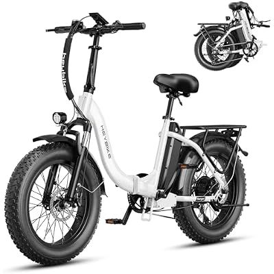 Heybike Ranger 2.0 Foldable Electric Bike for Adults, 204 Fat Tire Ebike with 1400W Peak Motor, 28 MPH Max Speed, 600Wh Removable Battery, Up to 65 Miles Range, Front Suspension Step-Thru E Bike