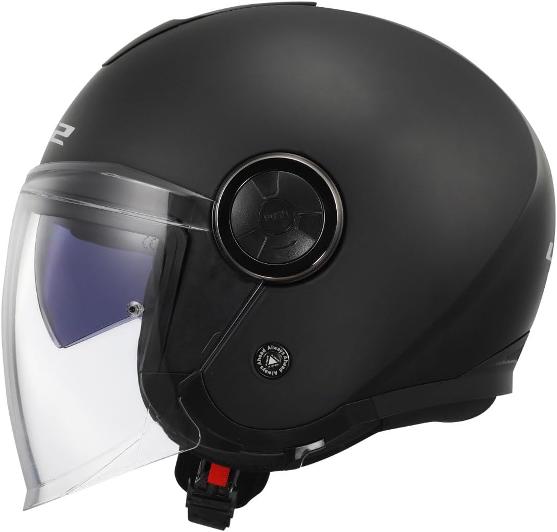 LS2 CLASSY Matte Black Helmet, ECE 22.06 Safety Certified Professional Motorcycle Helmet, High Performance KPA Outer Shell, With Anti-Scratch Internal Solar Viewfinder, LS2 4X JBL Intercom Compatible