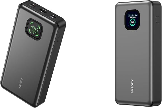65W Power Bank, 25000mAh Travel Essential USB C Laptop Portable Charger+140W Power Bank, 25000mAh Laptop Portable Charger with Smart Digital Display