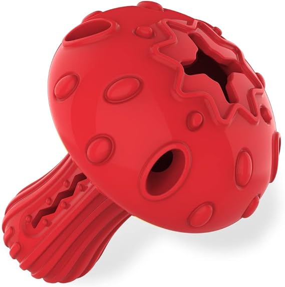 SCHITEC Dog Chew Toy for Large & Medium Dogs, Rubber Treat Dispensing Toy for Aggressive Chewers, Interactive Slow Feeder Tough Puzzle Toys Teeth Cleaning