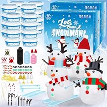 EOBOH 24 Pack Build a Snowman Kit, Christmas DIY Snowman Crafts for Kids Bulk, Snowman Kit Winter Decorations Indoor, Creative Kids Air Dry Clay Modeling Crafts Kit for Christmas Gifts Favor Supplies