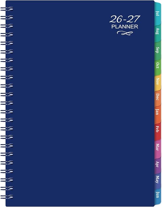 Planner 2026-2027 - 2026-2027 Planner Weekly and Monthly, 6" x 8.4" | JUL 2026 - JUN 2027, Calendar Planner with Premium Paper, Twin-wire Binding, Waterproof Cover, Coloful Tabs, Blue