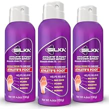 Silka Athlete's Foot Spray, Results in 4 weeks, Miconazole Nitrate 2% Antifungal Foot Spray, Clinically Proven for Itching, Burning, Sweating & Odor Relief, Touch Free and Fast-Drying, 4.6 Oz (3 Pack)