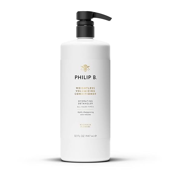 PHILIP B Weightless Volumizing Conditioner, 32 fl. oz. (947 ml) - Ultra-light Hair Detangler, Adds Extra Body and Shine | Ultra-light Hair Detangler, Adds Extra Body and Shine