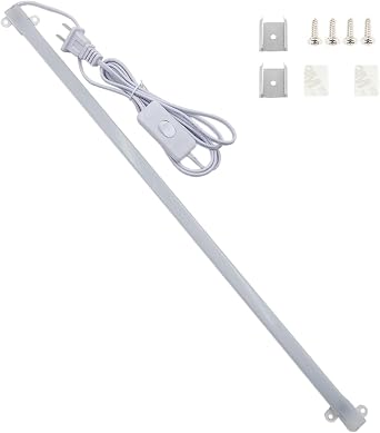 110V LED Bar Light Rigid Strip Hard Bar Light with On/Off Switch 50cm LED Strip Reading Desk Lamp for Kitchen/Work Table Under Cabinet Lighting (White)