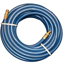 Air Hose Continental ContiTech BLUE Pliovic 300psi 3/8 x 25 with brass fittings