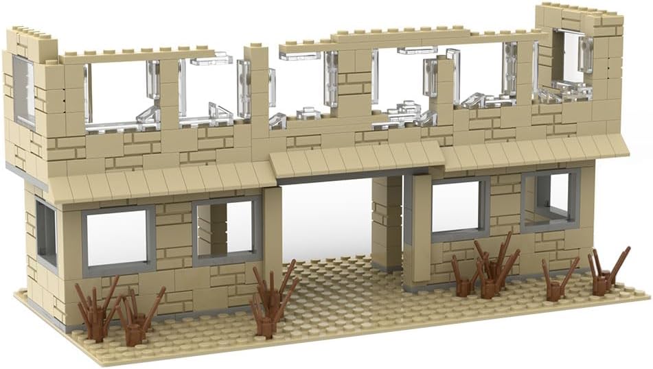 SAYN WW2 Military Scene Military Buildings - 279 Pcs WW2 Military Ruins Battle Scene Building Block, Military Sets Compatible with Lego