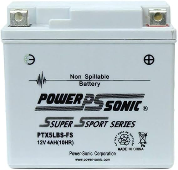 Power-Sonic Factory Activated AGM Powersport Battery PTX5LBS-FS 80 CCA 12V 4AH @ 10-hr.