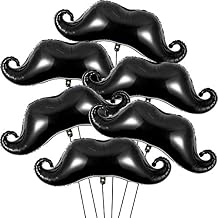 Gejoy 8 Pieces Moustache Black Balloons Large Beard Balloons Moustache Foil Balloons for Wedding Birthday Baby Shower Graduation Party Decoration Supplies 40 Inches