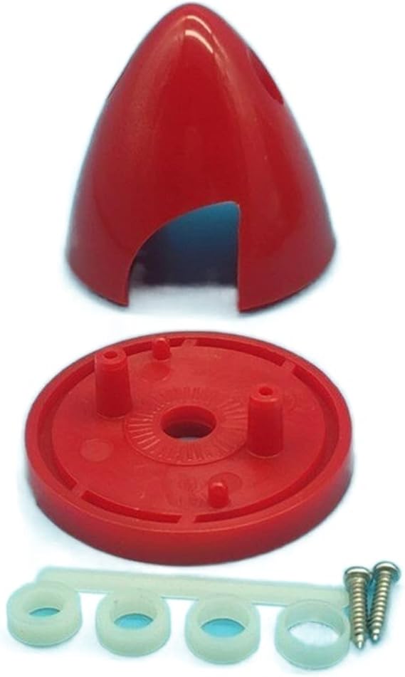 RC Airplane Propeller Spinner, 1 Set Round Tip Nylon Plastic RC Airplane Prop Propeller 1.5-4 Inch Spinner 2 Blade RC Spare Parts Red Color (Color : 76mm 3in)