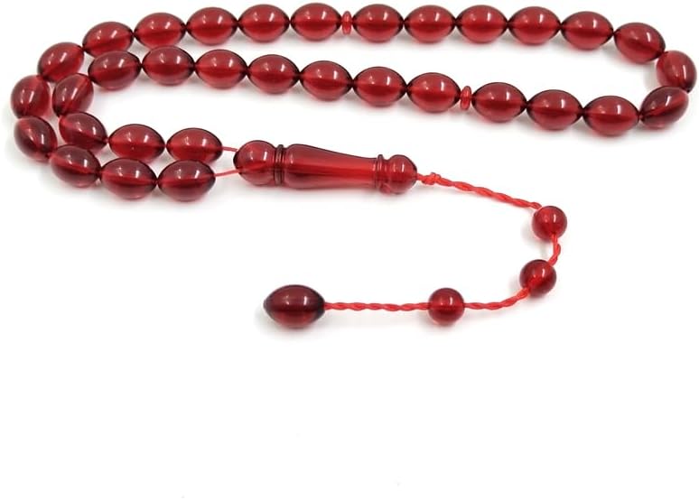 ALBASHAN Tasbih Red Resin 33 beads misbaha bracelet arabic jewelry accseeories turkish prayer bead muslim Ramadan Gift