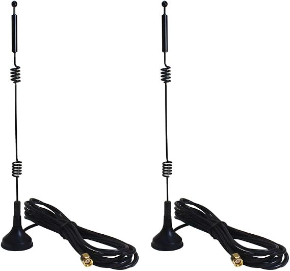 Dual Band Long Range WiFi Antenna 2-Pack, Eifagur 9dbi 2.4GHZ 5GHZ 5.8GHZ RP-SMA Connector with Magnetic Base for IP Camera WiFi Router Computer Network Devices Wireless Range Extender