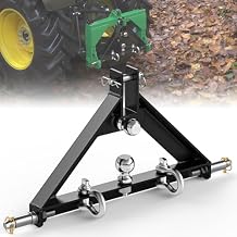 3 Point Trailer Hitch Receiver Quick Hitch Compatible for Category 1 Tractors,3 Pt Hitch Attachments with 2&2-5/16 Tow Balls,Heavy Duty Tractor Drawbar for Compact Tractors,Farm Equipment(Black)