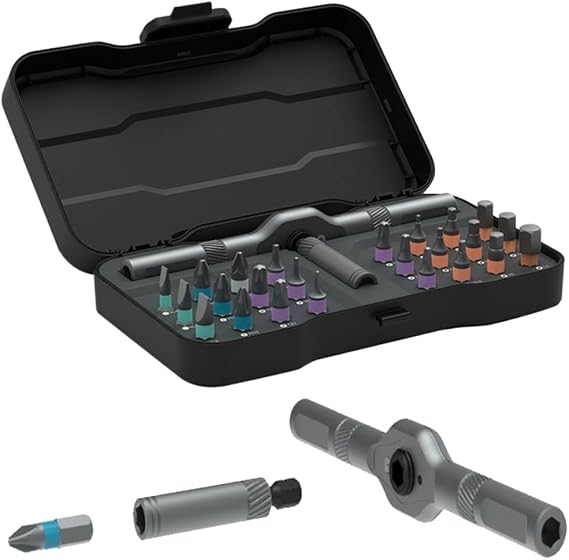 24 in 1 Magnetic Ratchet Screwdriver Set, Magnetic Precision Bits with Detachable Handle & Case, Multi-Function Repair Tool with Reversible High Torque Drive Handle for DIY, PC, Auto & Home Repair