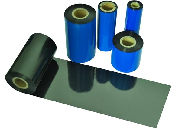 Beyond Barcode Thermal Transfer Ribbon TTR Resin Enhanced Wax Ribbon Compatible for Zebra Printer 4.33" X1476' (110mm X 450m) Black 12 Rolls