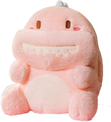 13.8 inch Soft Kawaii Pink Dinosaur Stuffed Animal Plushie Pillow Cute Squishy Anime Plush Toy Hugging Body Pillow Surprise Gifts for Boys Girls Kids Valentine Christmas Birthday