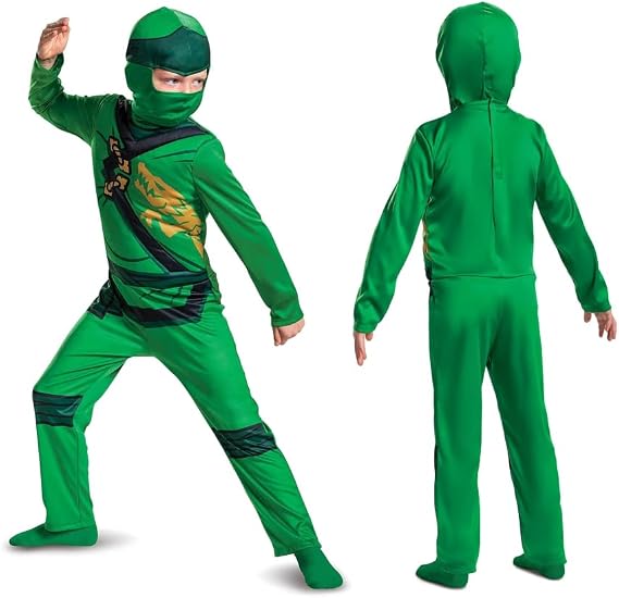 DISGUISE Official LEGO Ninjago Costume Kids Ninja Costume Kids Boys Children Lloyd Ninjago Costume Green Fancy Dress Up Suit Outfit