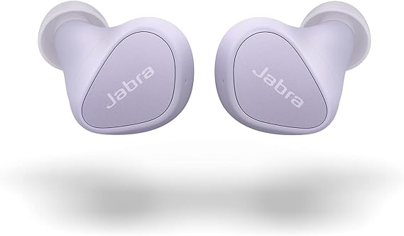 Jabra Elite 3 in Ear Wireless Bluetooth Earbuds Noise Isolating True Wireless Buds with 4 Built-in Microphones for Clear Calls, Rich Bass, Customizable Sound, and Mono Mode - Lilac
