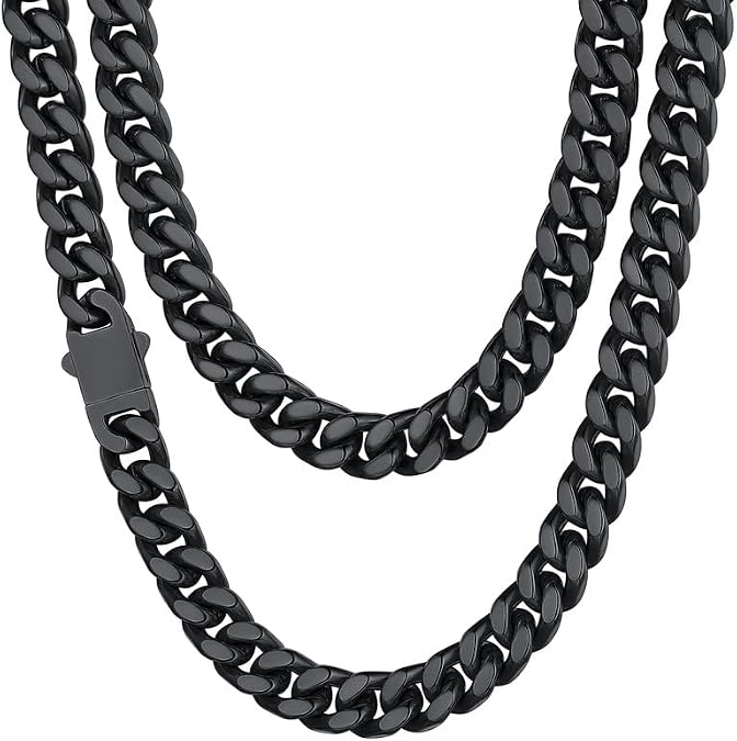 ChainsHouse Cuban Link Chain for Men, Stainless Steel Waterproof Necklace