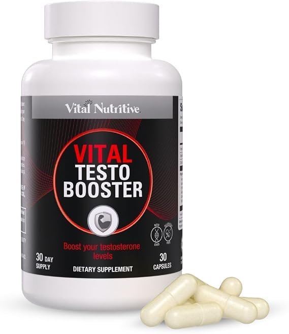 Vital Testo Support -Testosterone Support Supplement for Men | Promotes Energy, Stamina, and Vitality | Mens Health | Made in USA | 30 Days Supply