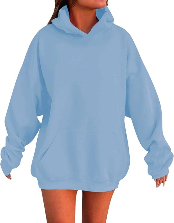 Hoodies for Teen Girls Youth Long Sleeve Oversized Hooded Sweatshirts Cute Trendy Plain Preppy Pullover Tops Fall Clothes