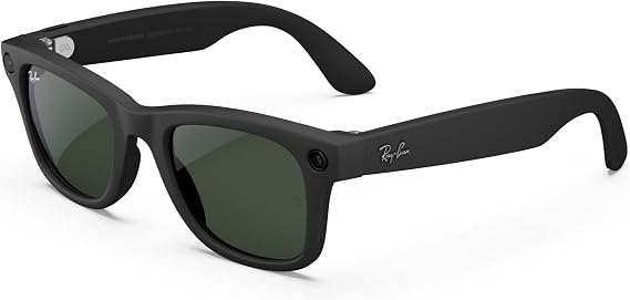 Ray-Ban Meta (Gen 1), Wayfarer, Large Matte Black | Smart AI Glasses for Men, Women 12 MP Camera, Open-Ear Speakers, Video Recording, Bluetooth Transitions Clear Lenses Wearable Technology