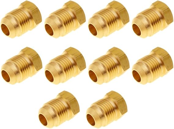 Brass Flare Plug 3/8" Tube OD SAE 45 Degree Tube Fitting 10PCS