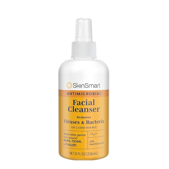 SkinSmart Antimicrobial Facial Cleanser Spray, Remove Viruses 2 oz (3 pack)