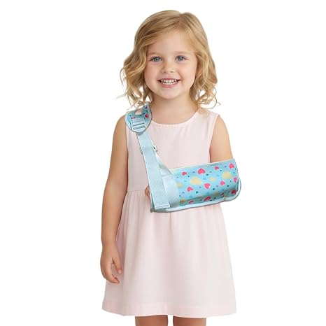 Kids Arm Sling for Shoulder Injury & Post-Surgery Recovery Adjustable & Comfortable Shoulder Support Fits Both Arms (LOVE-1, Small)