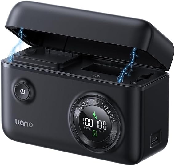 llano 20W USB-C EN-EL15C Battery Charger, SD Card Reader | For Nikon Z8, ZR, Zf, Z6III, D850, Z7II, Z6II, Z7, Z6, D7500, D750, Z5, D810 Cameras, Battery Power Display & Multi-Device Ch