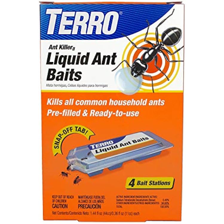 Terro T324B 4-Pack Liquid Ant Baits, Orange
