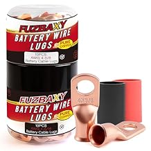 20PCS 4AWG Pure Copper Battery Lugs kit,10PCS 4-5/16 Heavy Duty Battery Cable Lugs,10PCS 4-3/8 Heavy Duty Battery Cable Lugs w/20pcs Heat Shrink Tubing for Automotive