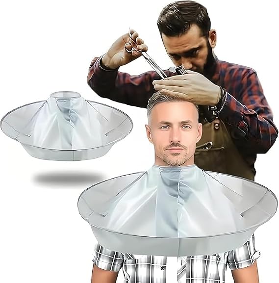 Hair Cutting Cape - Waterproof Umbrella - Kids Adults Home - Easy Clean