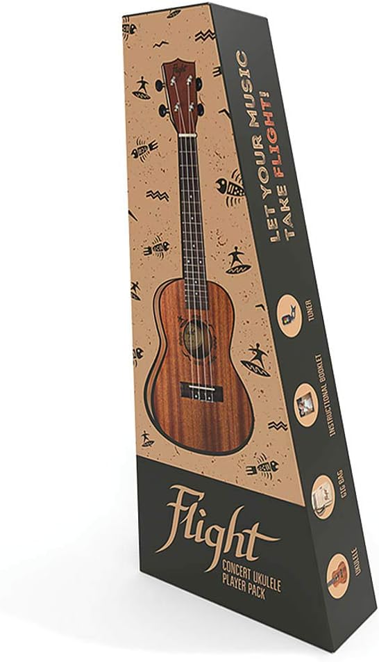 Flight, 4-String Sapele Concert Ukulele Pack (NUC