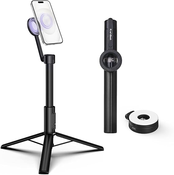 KraftGeek Magnetic Phone Tripod with Selfie Light for Magsafe