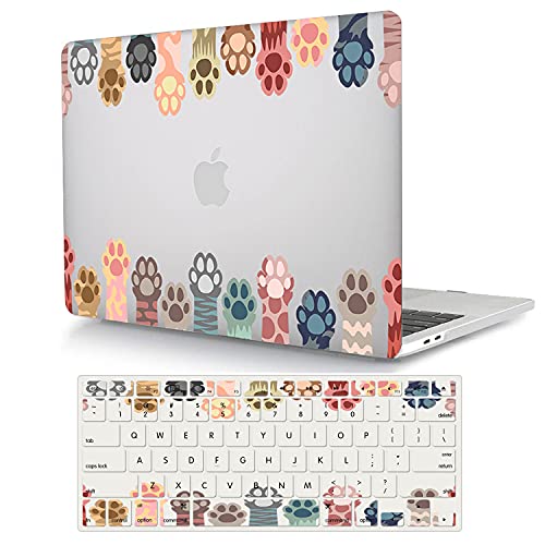 Bandless ACJYX Laptop Case Compatible with MacBook Air 13 inches Retina wTouch ID 202020192018 Release & Keyboard Plastic Hard Shell - Cat paw, A2337A2179A1932 Air 13 Touch ID 2018-2020