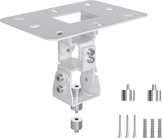 XINLEI Mini Projector Ceiling Mount Stand Adjustable Wall Mount Hanger Bracket for Mini Projector with 2 Free Adapters, White PR14MINIW