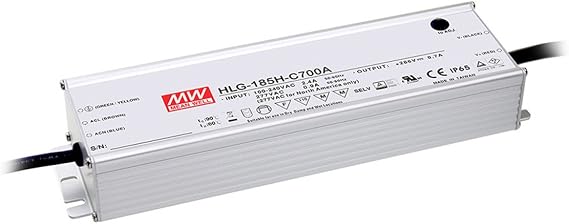 MW Mean Well HLG-185H-C500A 400V 500mA 200W Single Output Switching LED Power Supply with PFC