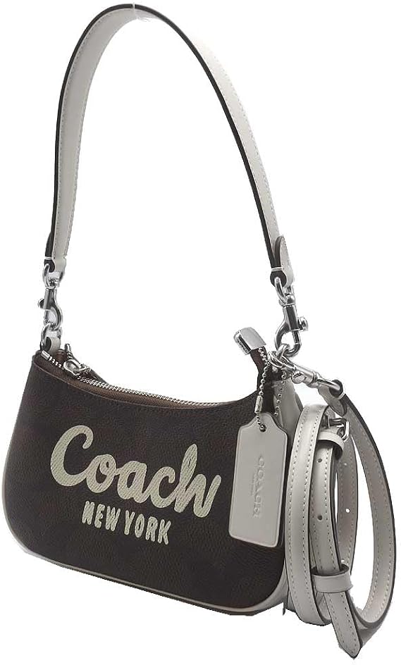 Coach CY734 SVXIC Women's Shoulder Bag, Signature Graphic, Terry Crossbody Bag, Walnut x Chalk