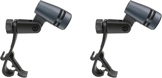2X E604 Wired Dynamic Microphone Cardioid Instrument Drum Microphone with Clip Arm Mount Suitable for Drums Instruments