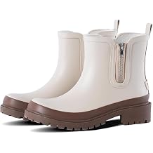 Ankle Rain Boots for Women, Cute Chelsea Women's Rain Boots Waterproof Outdoor Garden Shoes Non Slip Rubber Boots with Comfort Insole