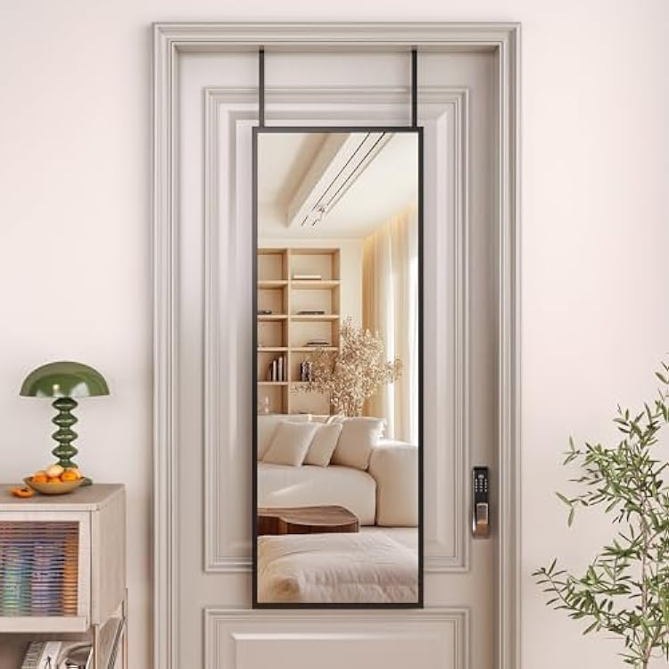 Hasipu Full Length Door Mirror 44x16 Over The Door Hanging Mirror Large Wall Mounted Mirrors for Bedroom Living Room Bathroom Dorm
