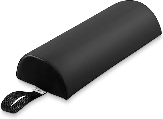Saloniture Half Round Neck Massage Table Bolster Pillow Pad - 13 x 6 x 3 Inch - Black