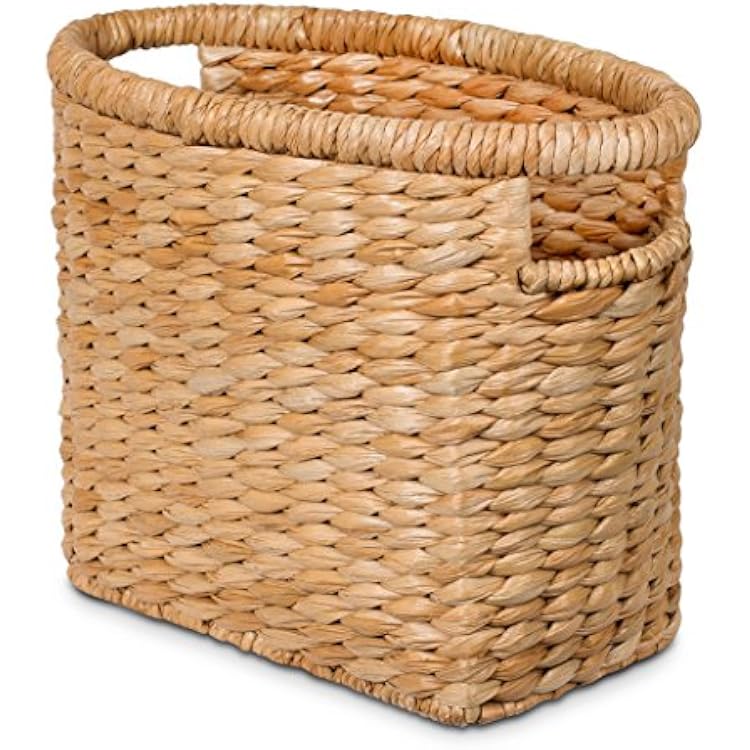 BIRDROCK HOME Sea Grass Storage Basket with Handles - Woven Sea Grass Decorative Rectangle Organizer Bin for Living Room, Bathroom, Home Decor - Suitable for Magazine, Book, Newspaper - Natural