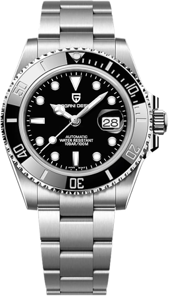 Pagani Design Men's Watch Automatic Watch NH35 Ceramic Bezel Sapphire Glass Analog 100M Waterproof Men's Watch Calendar Diver Watch
